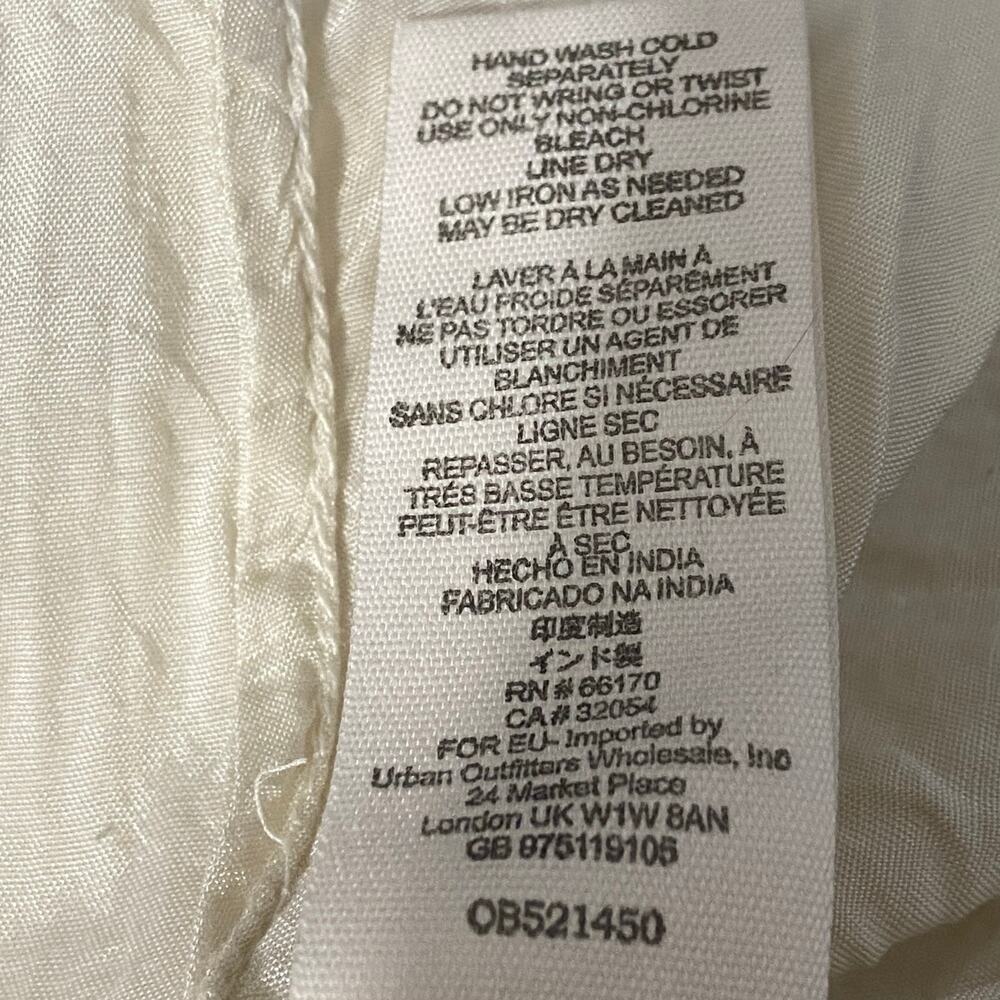 Free People Circle Of Love Embroidered MIni Dress V Neck Lace Up Back Size 12 - Picture 12 of 13